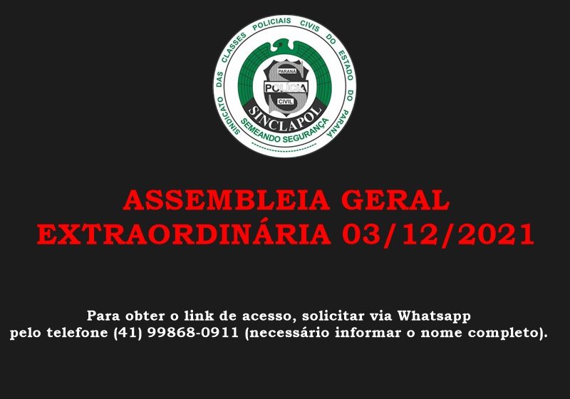  ASSEMBLEIA GERAL EXTRAORDINÁRIA 03/12/2021